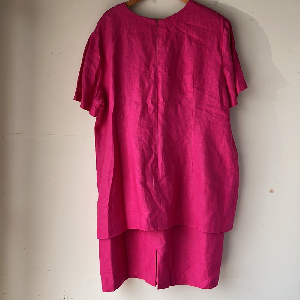 Plaza South 100% Linen pink Dress Size 24W Petite - Picture 10 of 15